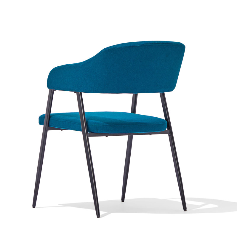 Chaise avec accoudoirs rembourrée Charneco, Bleu