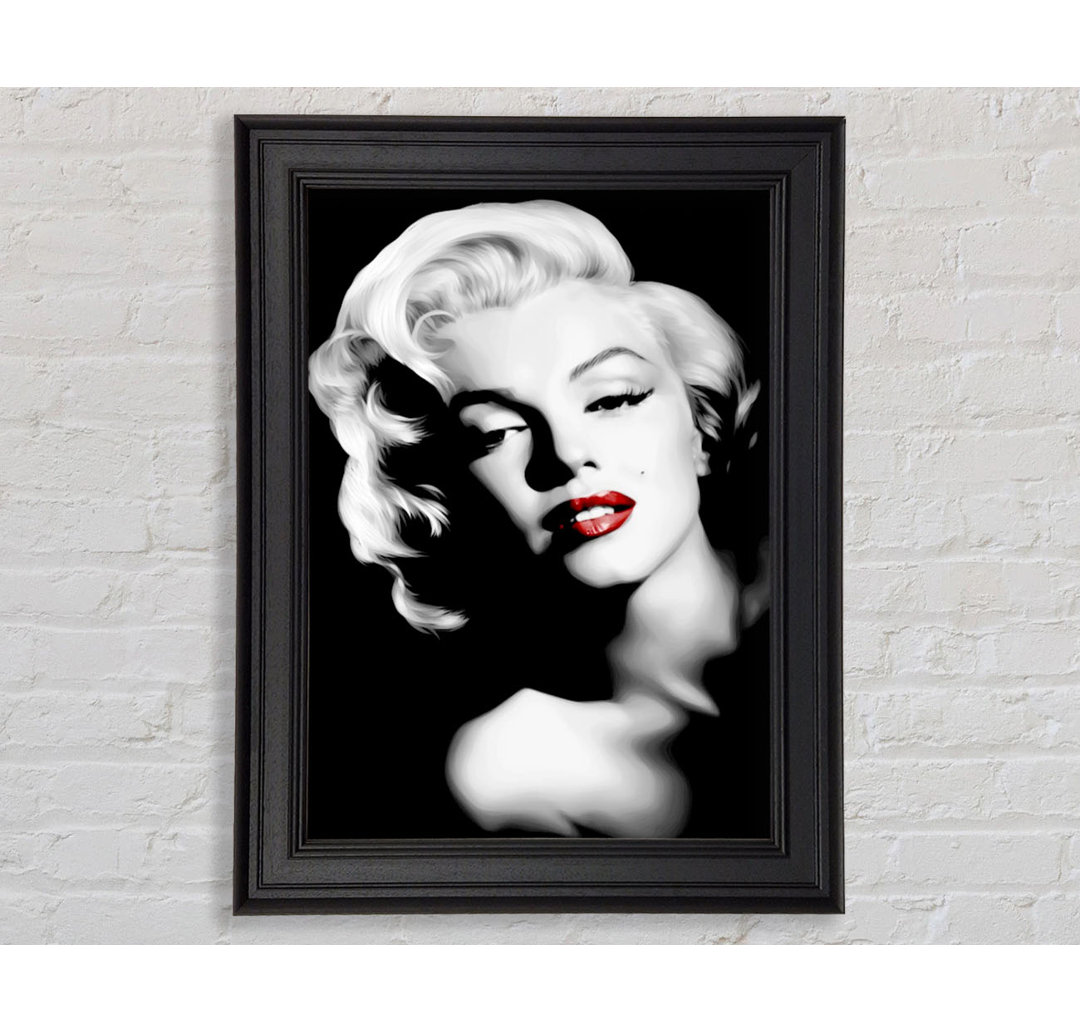 Marilyn Monroe Rote Lippen Portrait - Druck