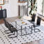 Ensemble de salle à manger 5 pièces de style campagne industrielle: table rectangulaire blanche en MDF de 55 po et 4 chaises sans accoudoirs en polyuréthane, pieds en métal noir-10726397