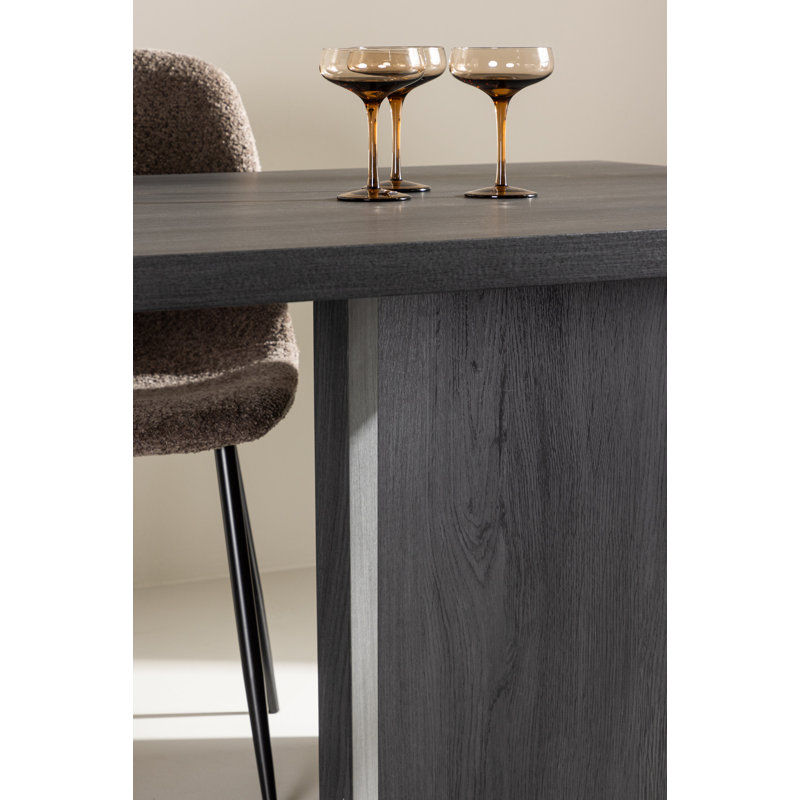 Petar Dining Table, 75cm H x 180cm L x  90cm W, Black