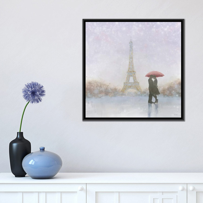 Eiffel Eiffel, reproduction d'art sur toile tendue, H 18 po x l 18 po x P 1,5 po, Toile avec cadre noir, Pas de tapis