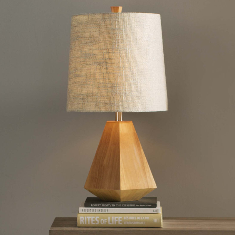 Lampe de table 25 po Lotonya, Bois naturel