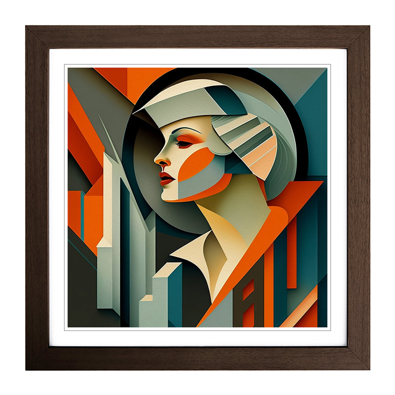 Single Picture Frame Print on Wood, Walnut