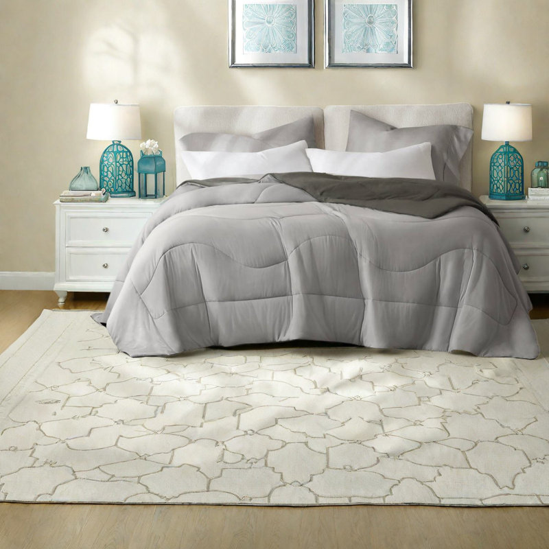 Premium Cooling Bedding Sets, Nylon Tencel Comforter, Modern Gray Look