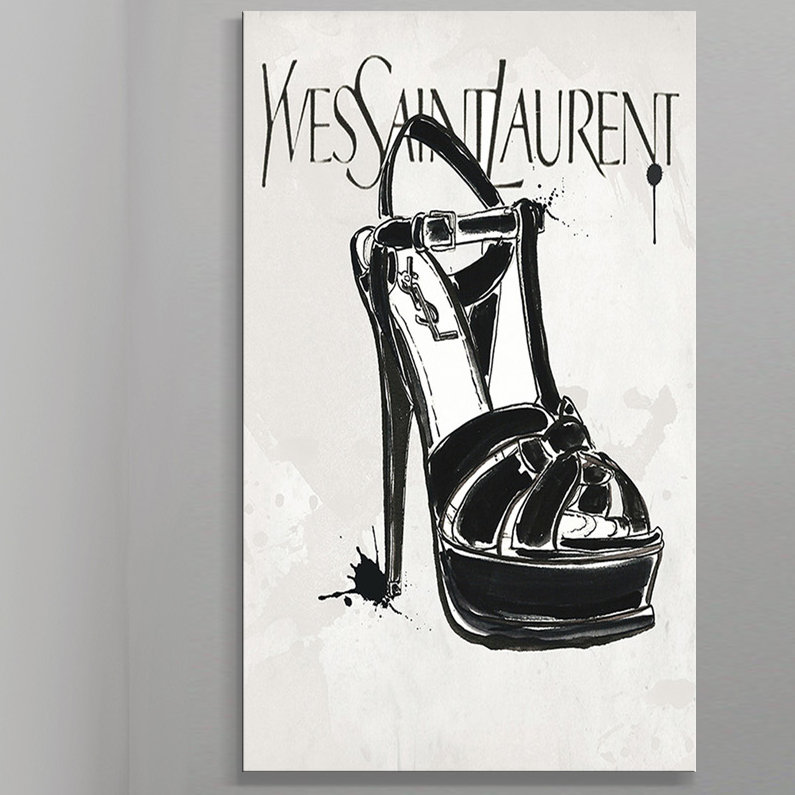 « yves saint laurent », impression, H 30 po x l 18 po x P 1 po, Toile tendue