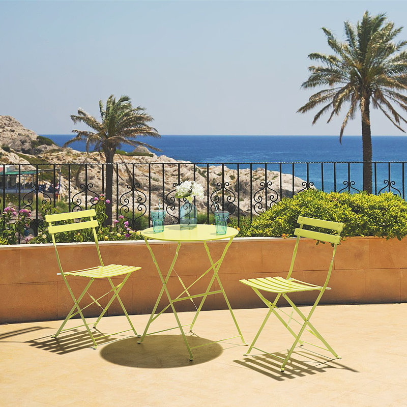 Wogina 2 - Person Patio Dining Set with Round Table, Lime