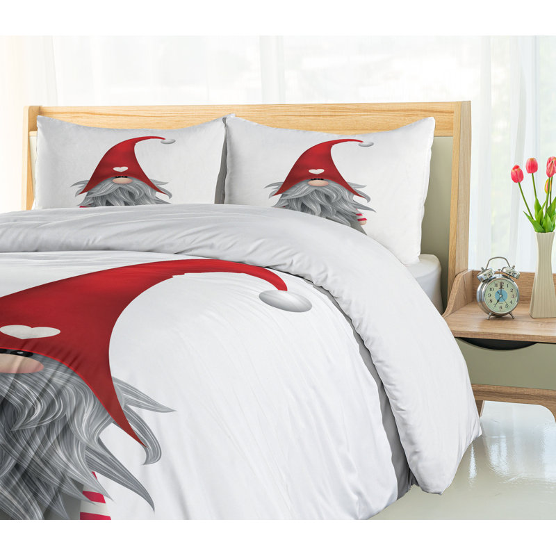 Finnish Folklore Gnome Queen Duvet Cover Set with Shams