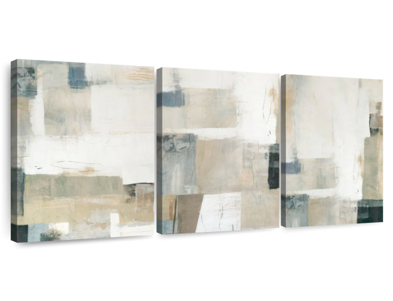 Textured Strokes Triptych, 36" H x 74" W
