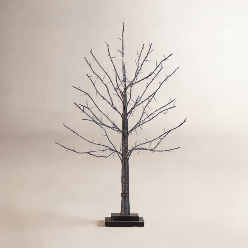 2' Pre-Lit Halloween Black Twig Tree