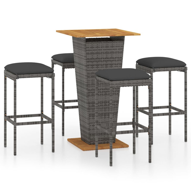Ensemble repas pour 8 personnes avec coussins Tocarra Square, 23.6" Table length, Gris, 4