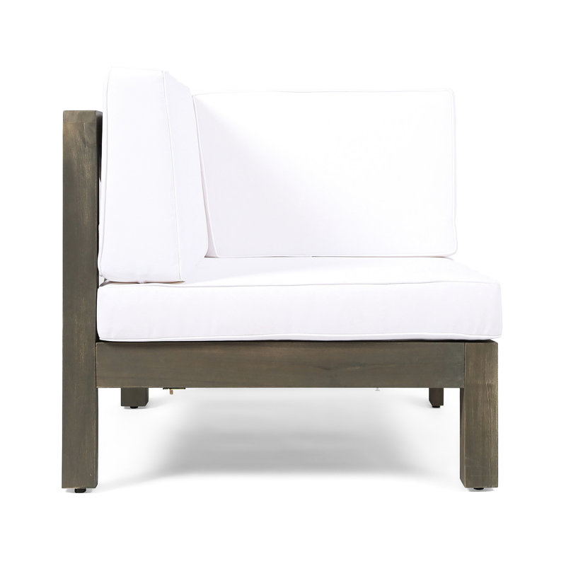 White -L Armchair Made From Wood, 29.46 In. Depth, Width, 41.55 Lb Arm Chair With Product 26.94 Tall
