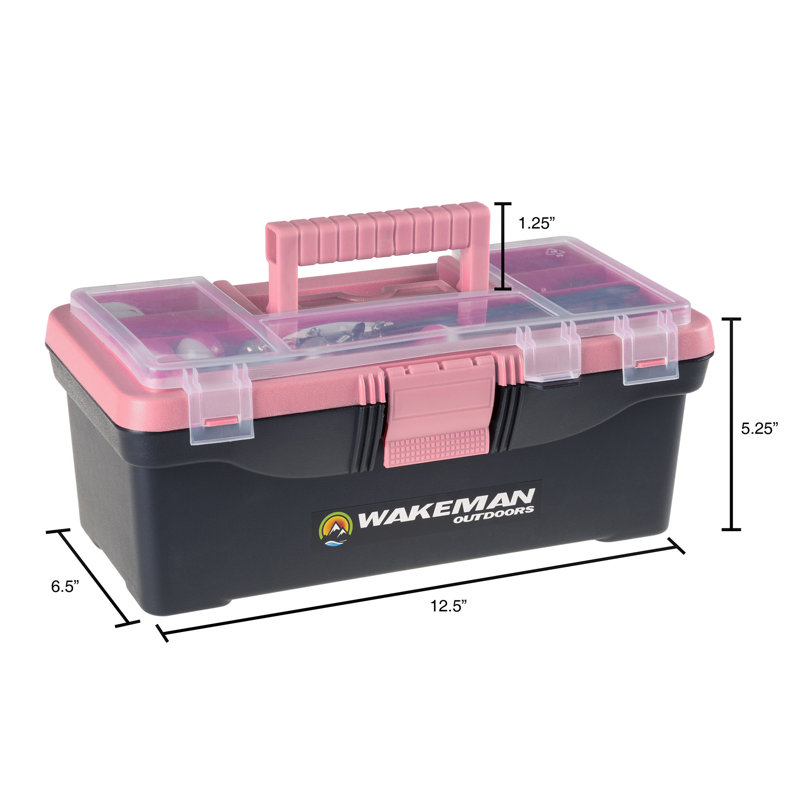 55 piece tackle box Meiho City Luck Strong Flip Latch Keeps Lid Closed Wakeman Fishing Single Tray Tackle