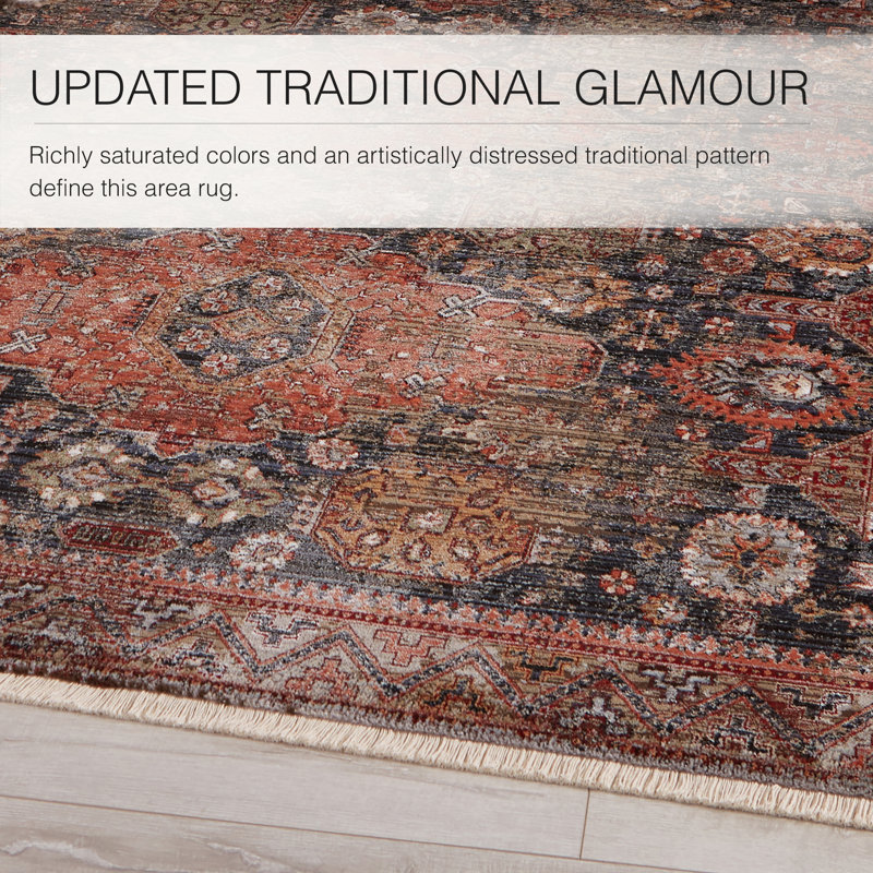 Miko Soft Power-Loomed Oriental Area Rug with Distressed Medallion by Jaipur Living