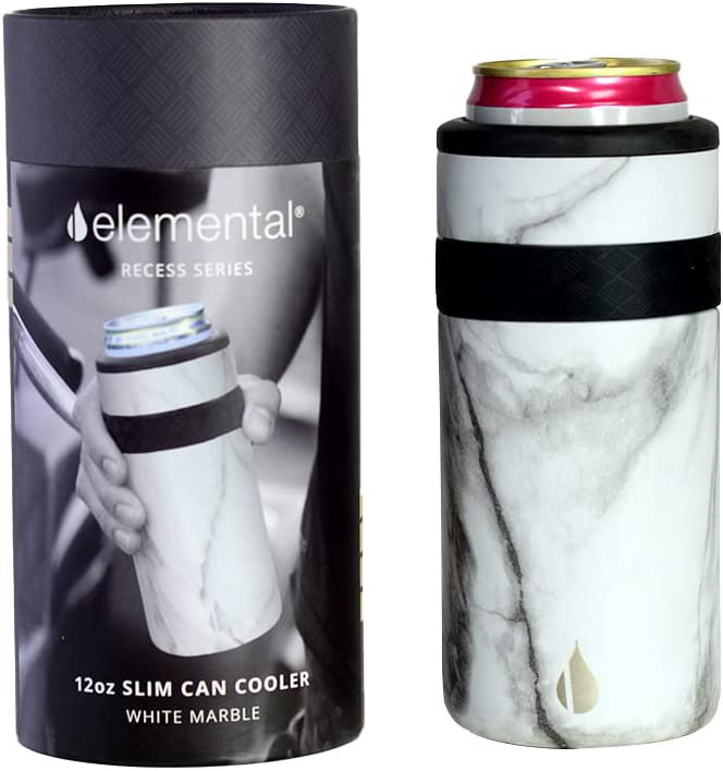 Elemental Bottles 12oz Recess Regular Can Cooler White