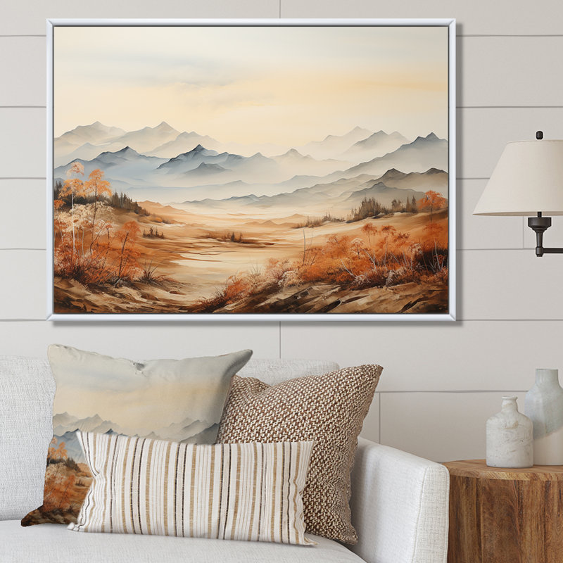 «Mountain Morning Whisperes II», reproduction sur toile, Cadre naturel flottant, H 30 po x l 40 po x P 1,5 po