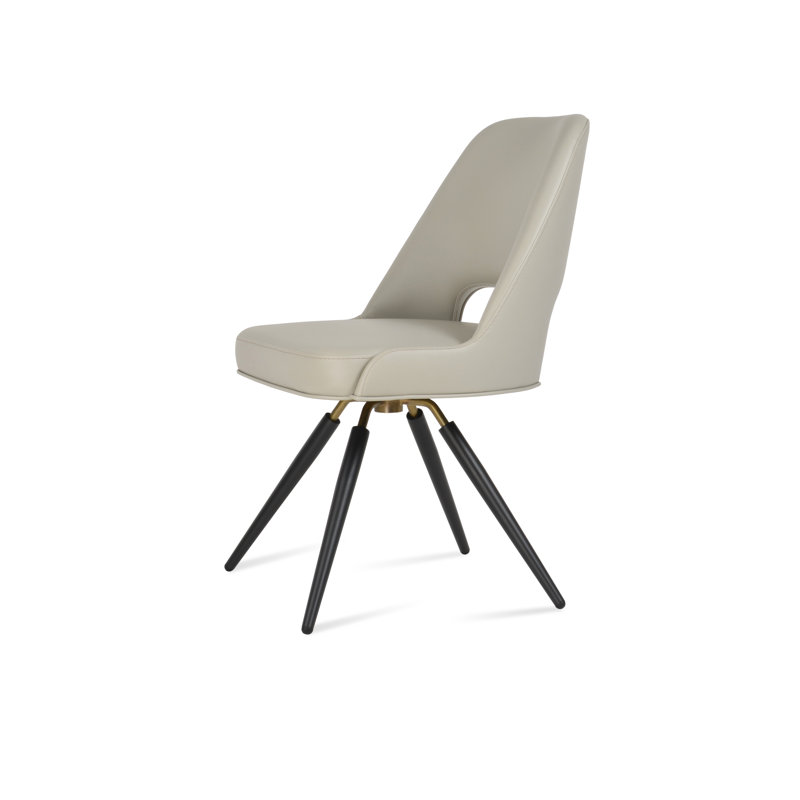 Chaise d'appoint pivotante carotte Marash, Gris clair, Noir