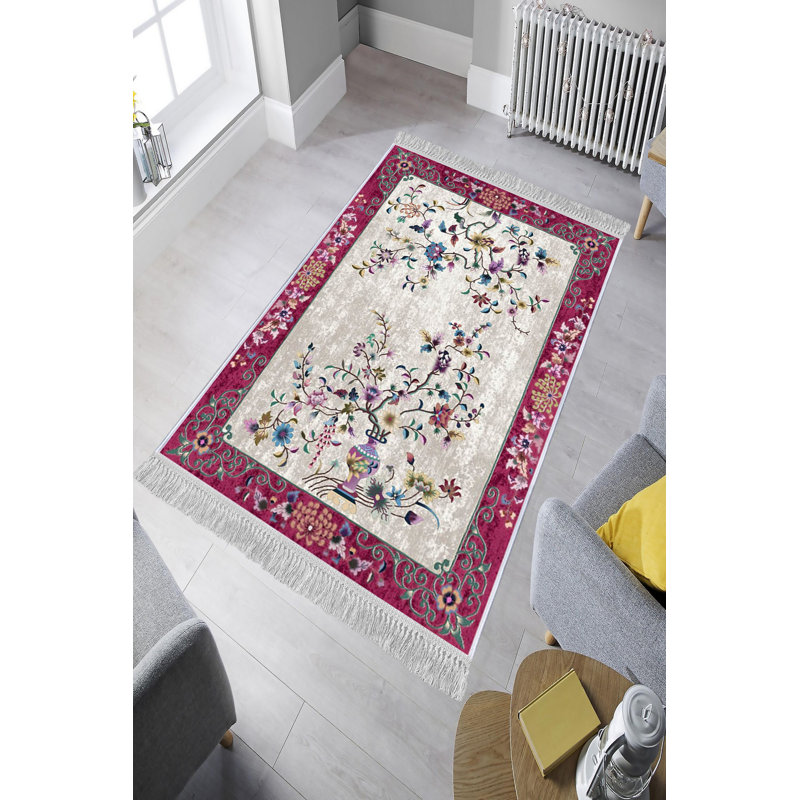 Luxurious Velvet Area Rug (4.6 x 7.2 ft), 100% Antibacterial Fabric, Non-Slip Cotton Backing, Pile Height: 0.4 in | Machine Washable, 3D Digital Print Design | Perfect for Living Room & Bedroom Decor, Soft & Durable
