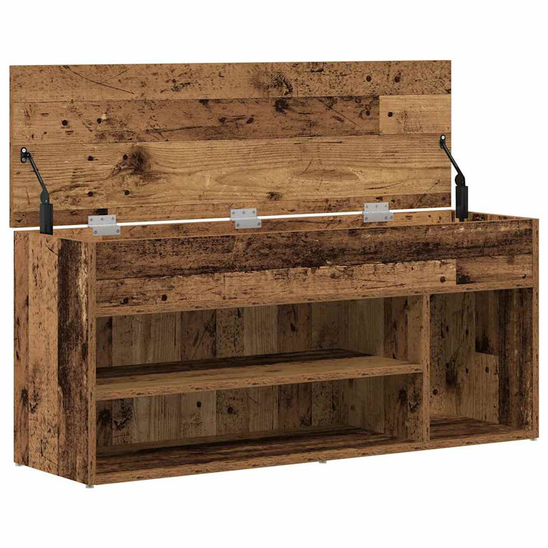 Shoe Bench 102X30.5X45 Cm Engineered Wood, Old Wood