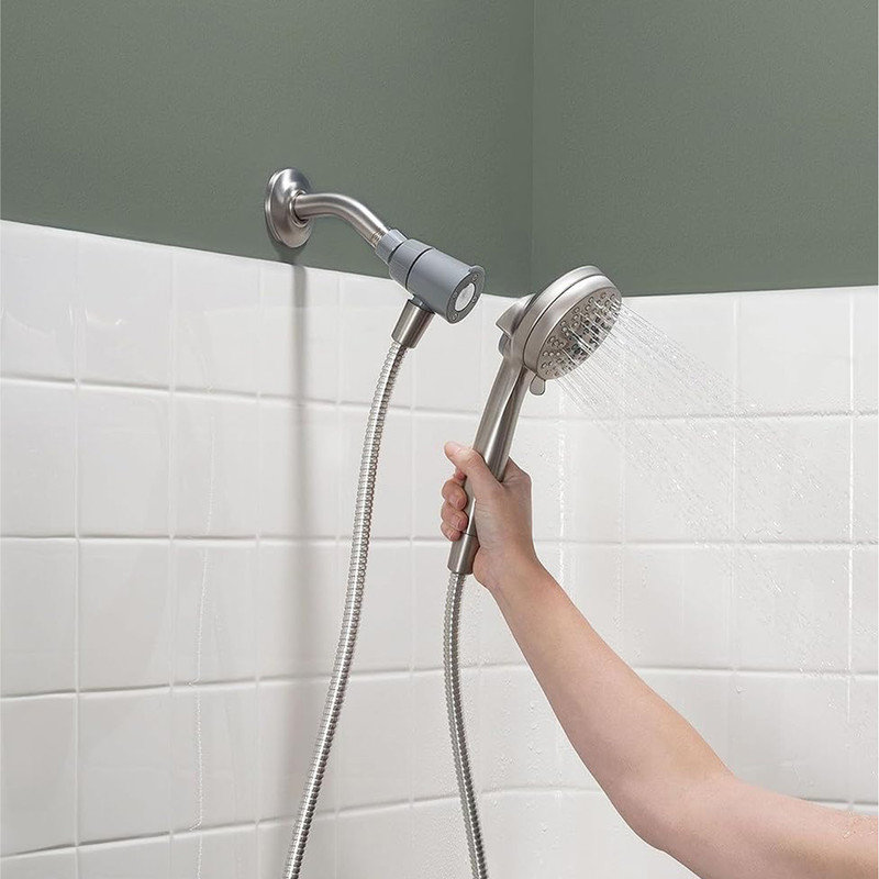Brushed Nickel 3.5-Inch Six-Function Handheld Showerhead