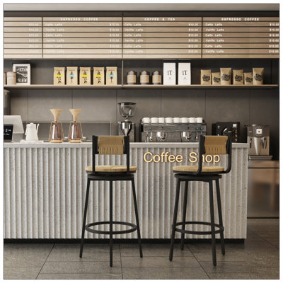 Bar Stools Swivel Counter Chairs With Metal Frame Set Of 2 Hand Woven Paper Rope Dining Barstools For Kitchen Counter