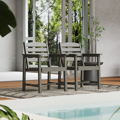 Chaise avec accoudoirs en PEHD Bensley (ensemble de 2)