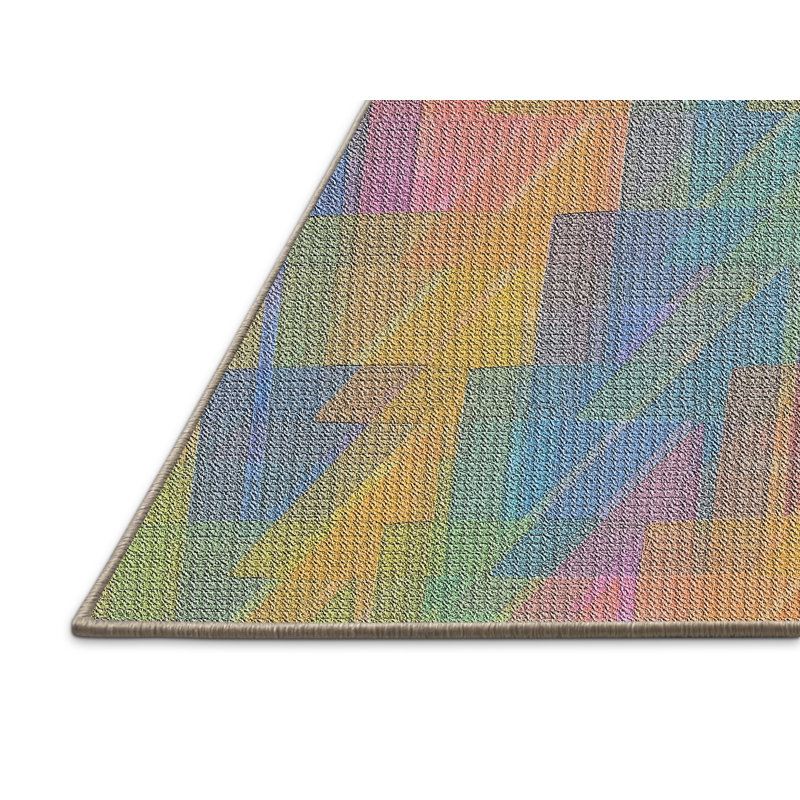 Motif géométrique rose Tapis décoratif, Rectangle 6 pi x 9 pi