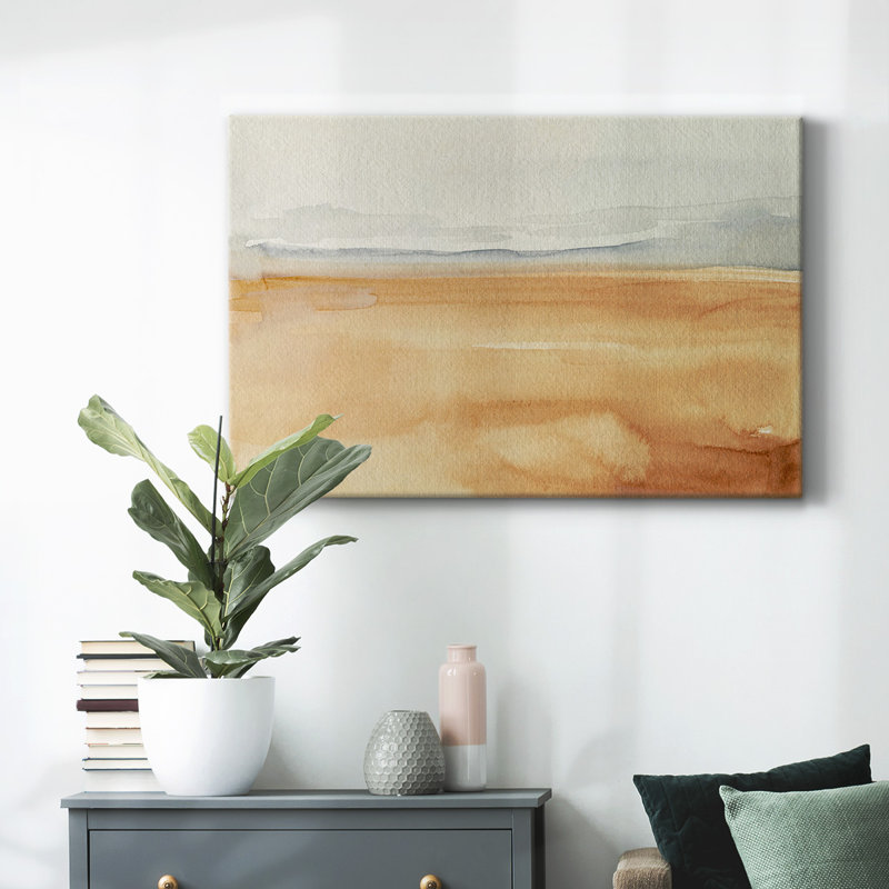 Ash Blue Horizon I-Gallery Wrapped Canvas, 12" H x 18" W