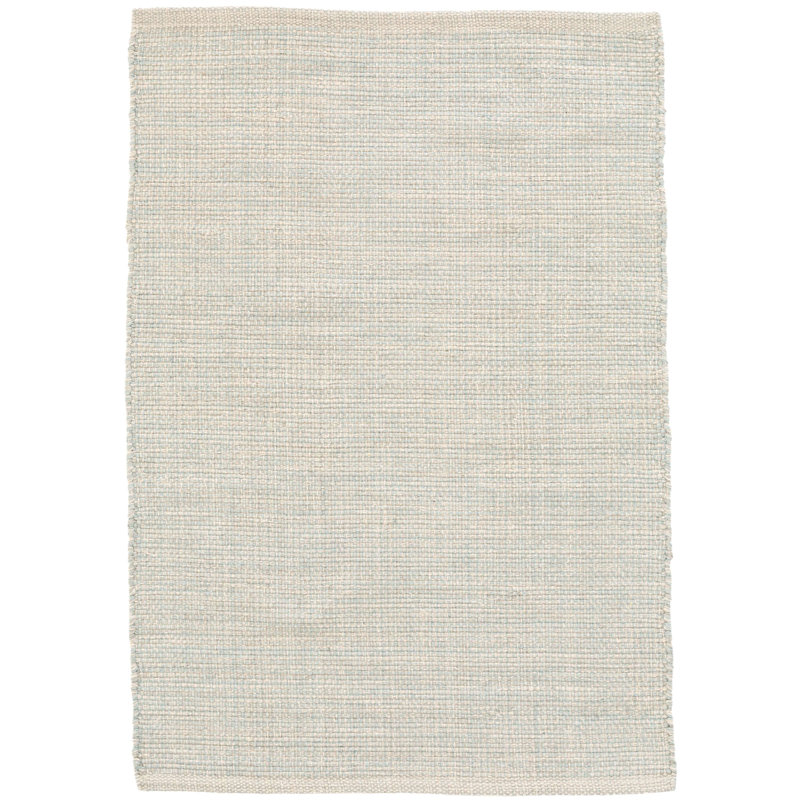 Marled Light Blue Handwoven Cotton Rug, Rectangle 4' x 6'
