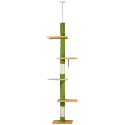 Yellow Adjustable Floor-To-Ceiling Cat Tree
