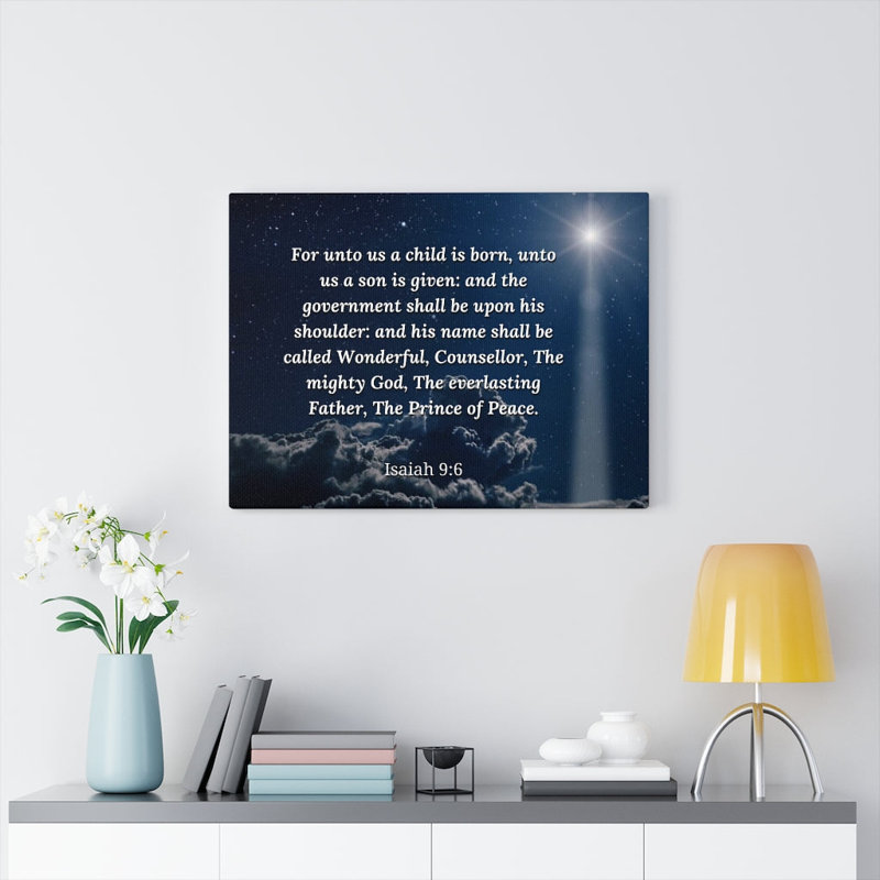 Prince Of Peace Isaiah 9:6 - Wrapped Canvas Print, 30cm H x 41cm W