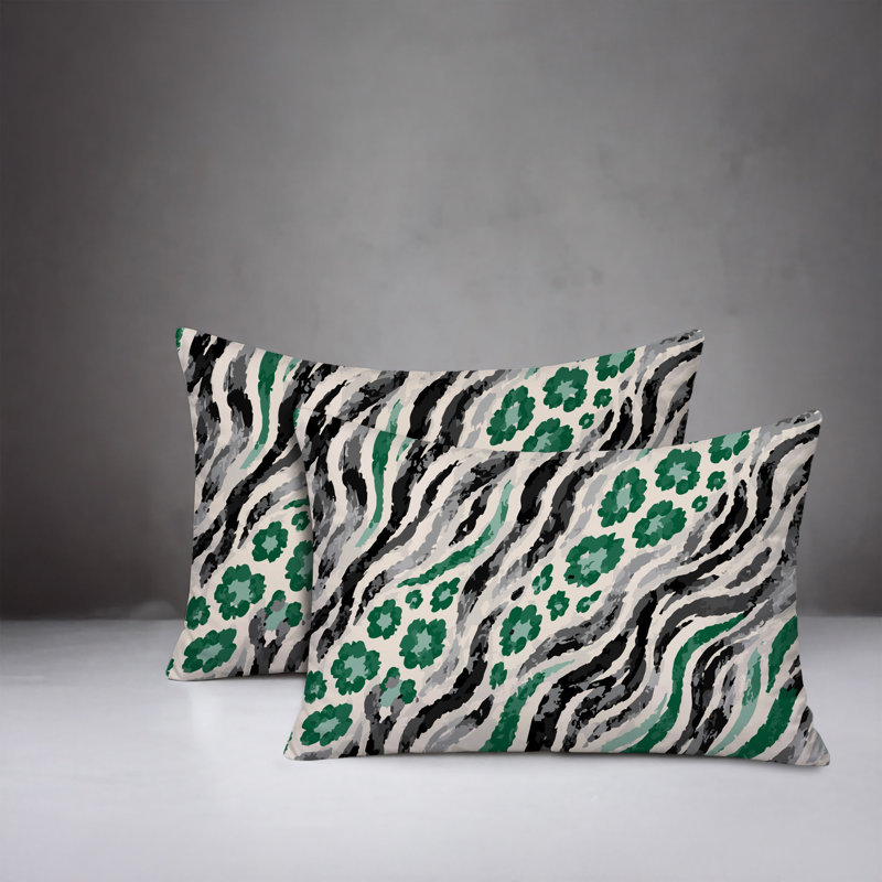 Oreiller réversible intérieur / extérieur Blaine, 20x14, Green