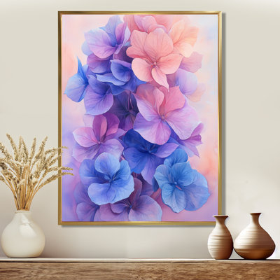 Lavande fluide Hydrangea Flow II - hydrangées, art mural pour le salon