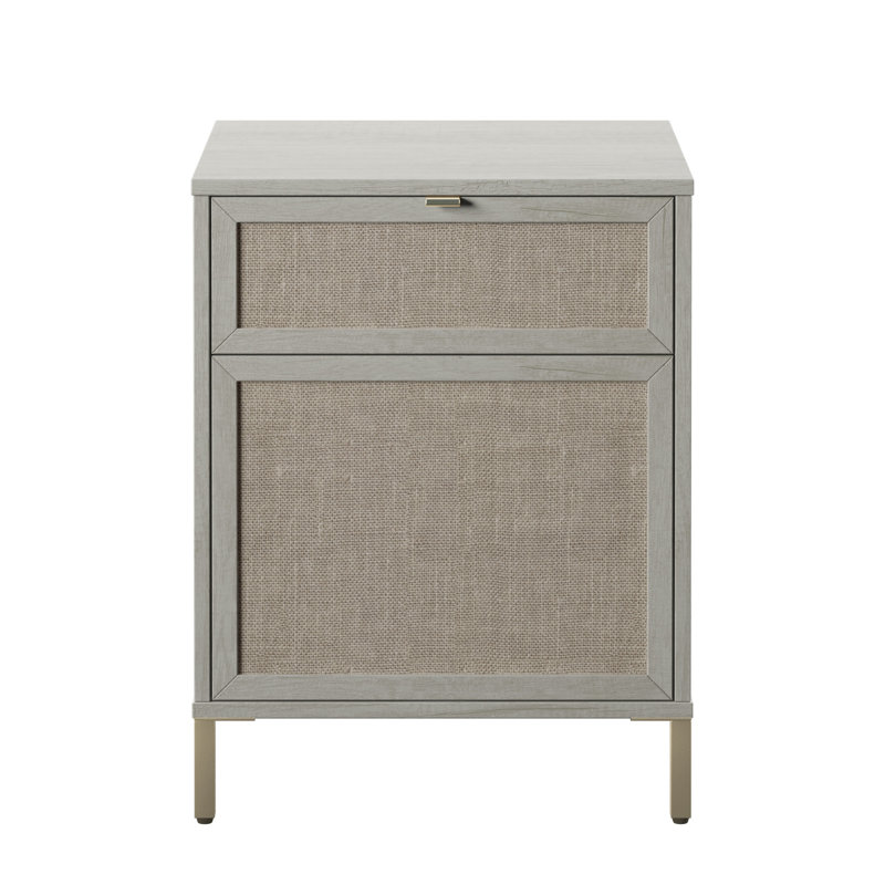 Table de chevet 2 tiroirs Portman, Gris clair