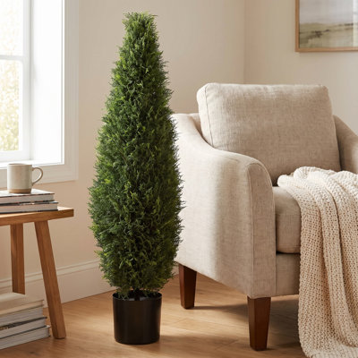 Pure Garden 48” Cyprus Artificial Tree with Weighted Nursery Pot