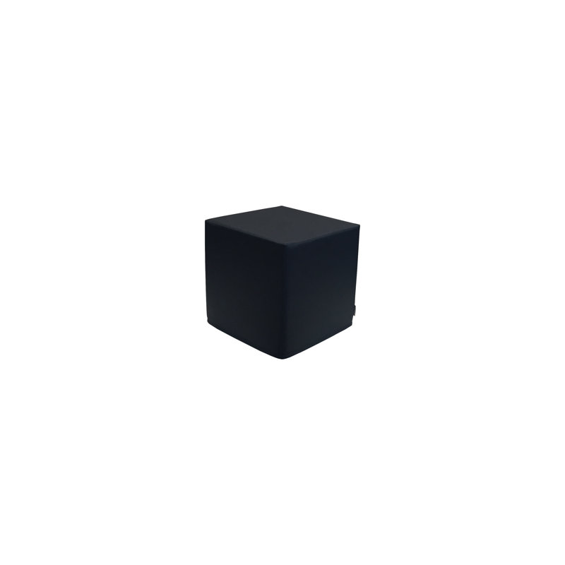 Amlie 39cm Wide Square Solid Colour Pouffe Ottoman, Navy Blue