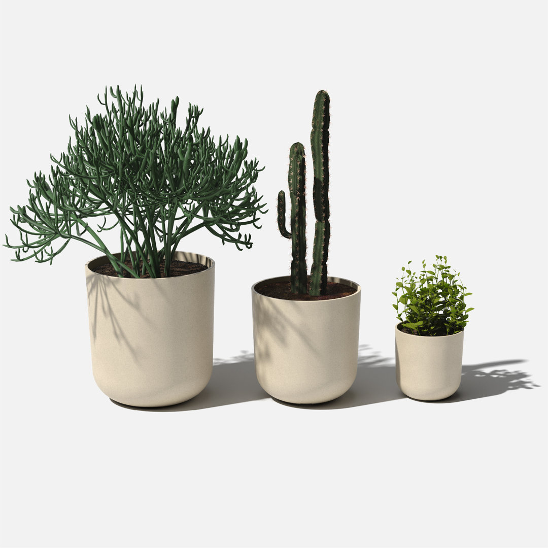 Mason Series 3 Piece Plastic Pot Planter Set Veradek 