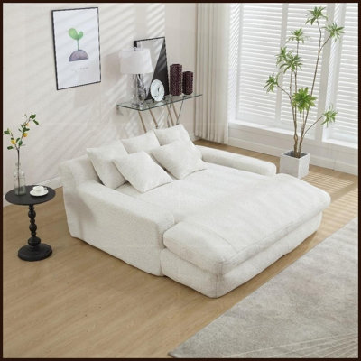 Canapé paresseux à 2 places avec 5 coussins de dossier COOLMORE Chenille