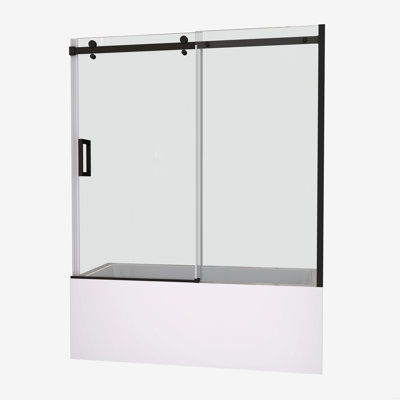 Porte de douche, porte coulissante, avec verre trempé de 5/16 po