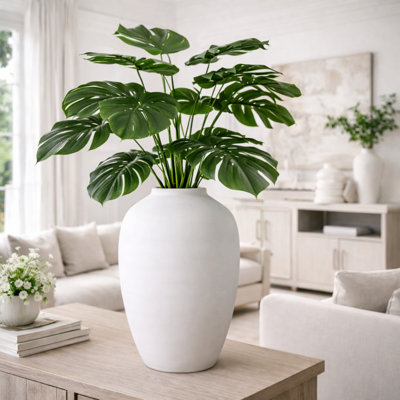 Elowen Matte White Ceramic Table/Floor Vase