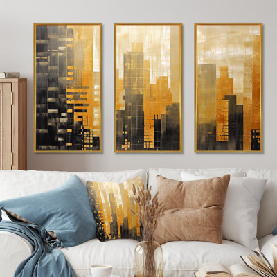 Ensemble de salon Golden Grid Skyscraper Skyline III - Skyscrapers