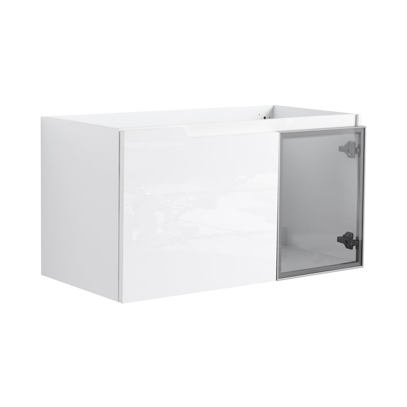 Base de meuble-lavabo moderne, design en contreplaqué blanc brillant pour une salle de bain élégante