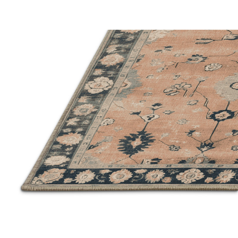 Machine Washable Overdyed Brown Area Rug, Rectangle 6' x 9'