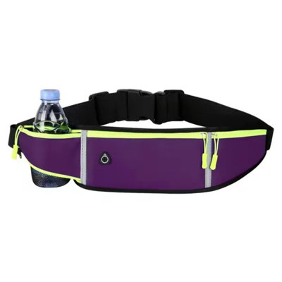Running Belt With Water Slot, -thin Breathable Waist Pack With Reflective Strip & Headphone Port For Running Hiking Cycling