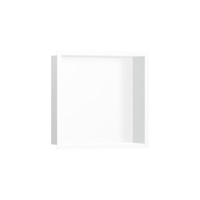 XtraStoris Individual Wall Niche Matte White with Design Frame 15.38" x 9.5" x 4"