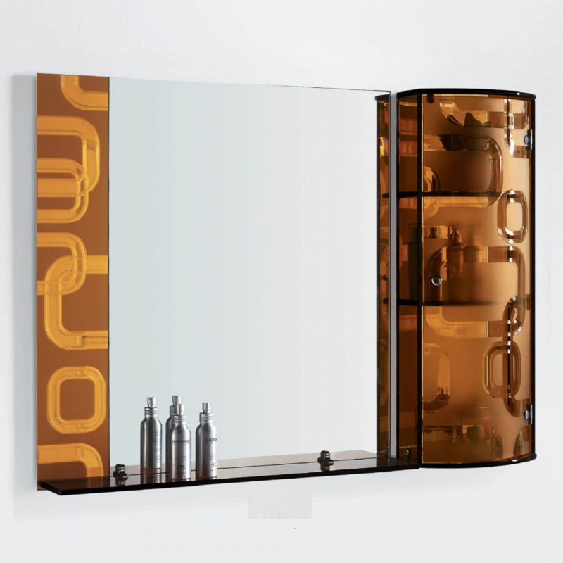 Lashbrook Glass Flat Wall Mirror, Gold
