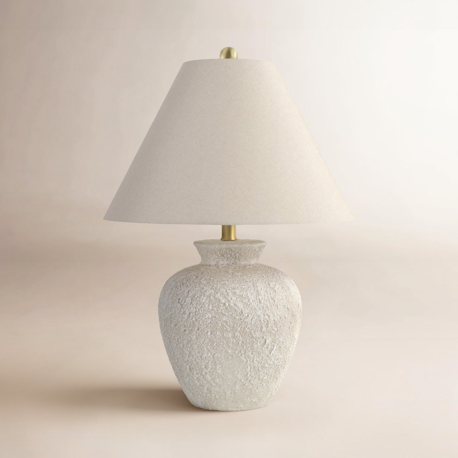 Calico Table Lamp, Cream Finish / Natural Shade