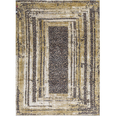 Tapis chameau et beige noué à la main de haute qualité