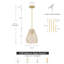 Luminaire suspendu en forme de cloche à 1 lumière Nekoosa