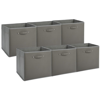Ensemble de 6 paniers de rangement pliables en tissu avec poignée