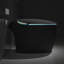Toilette intelligente noire intelligente avec bidet intégré, siège à ouverture / fermeture automatique, capteur de pied, veilleuse, eau chaude et sécheuse